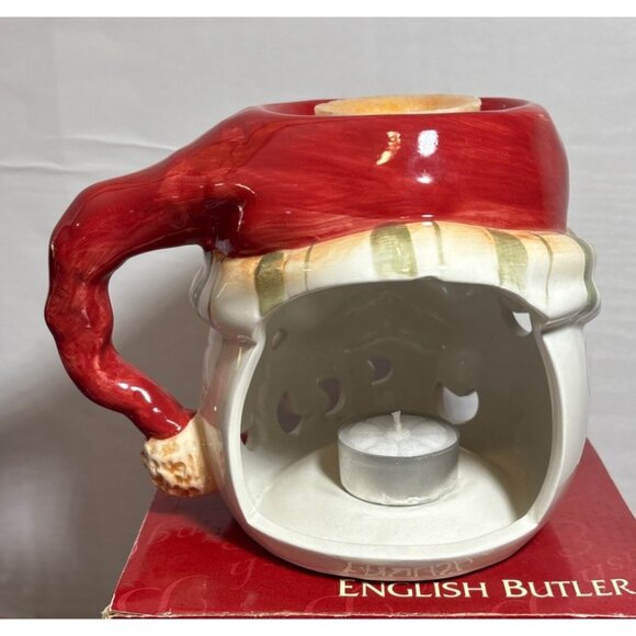 English Butler Santa Claus Ceramic Tealight Candle Holder Wax Melt - Picture 4 of 10